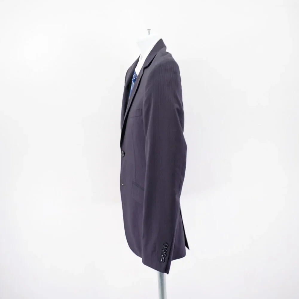 Lineage Polyester Rayon Spandex Striped 2 Button Blazer 36S‎